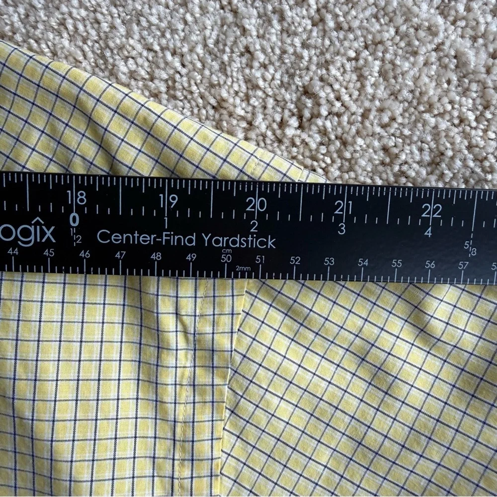Ralph Lauren Blake Shirt Mens M Yellow Check Short Sleeve Button Up Pony Logo - Picture 6 of 7